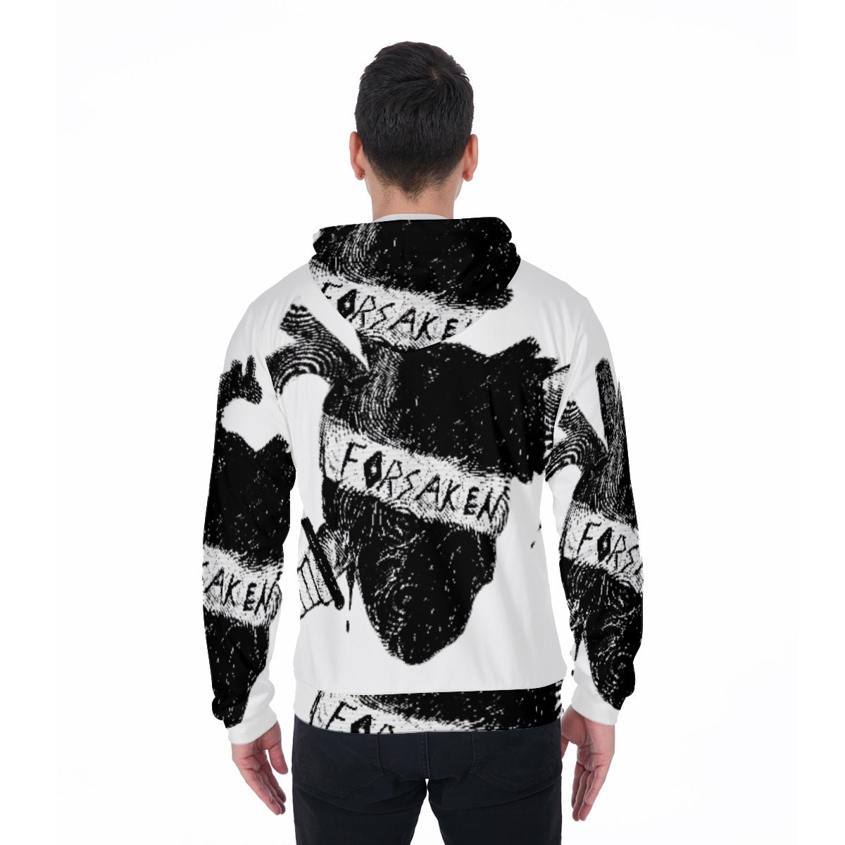 All-Over Print Zip Up Hoodie With Pocket