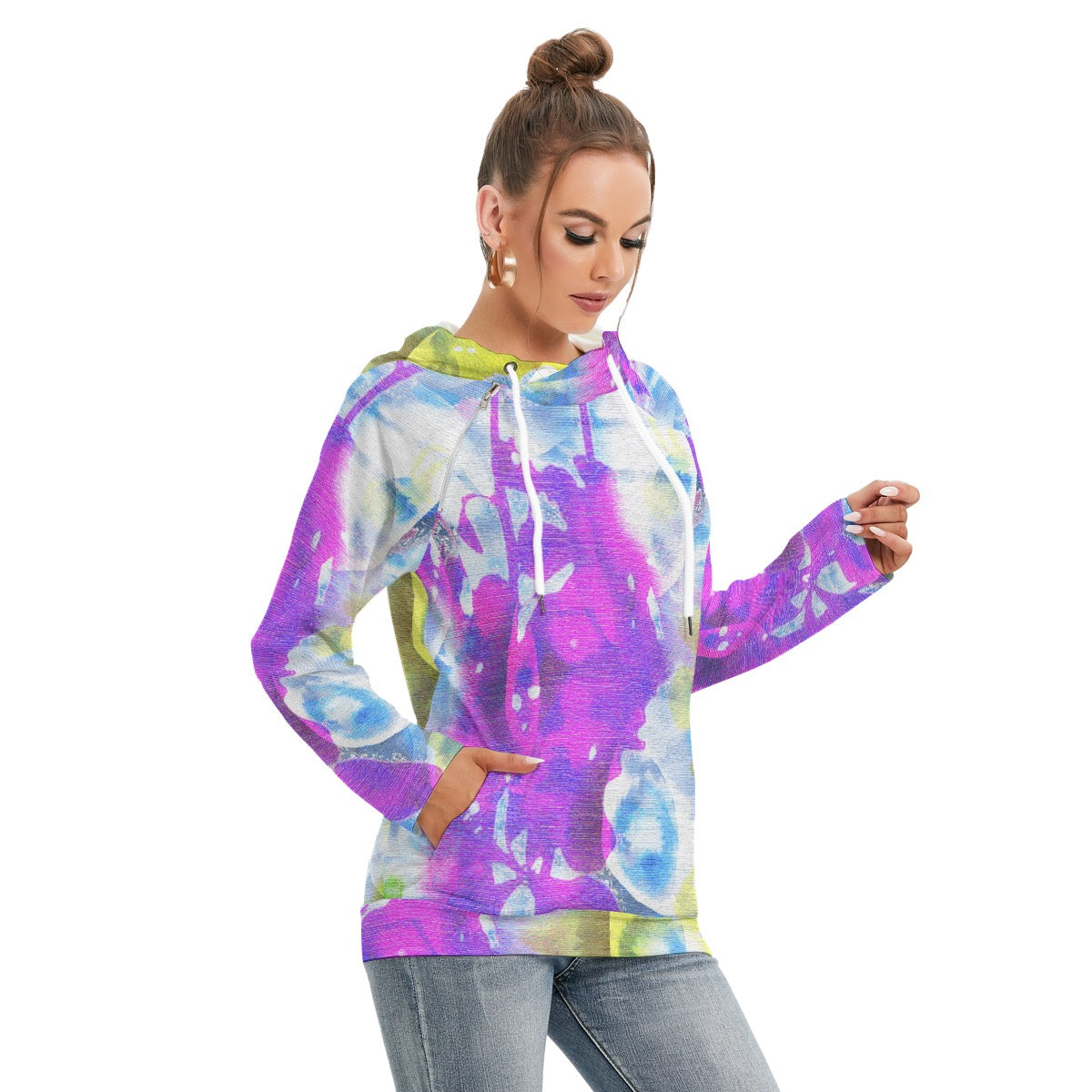 All-Over Print Women's Hoodie With Double Hood