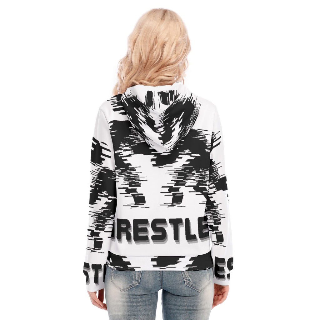 All-Over Print Women's Hoodie With Zipper