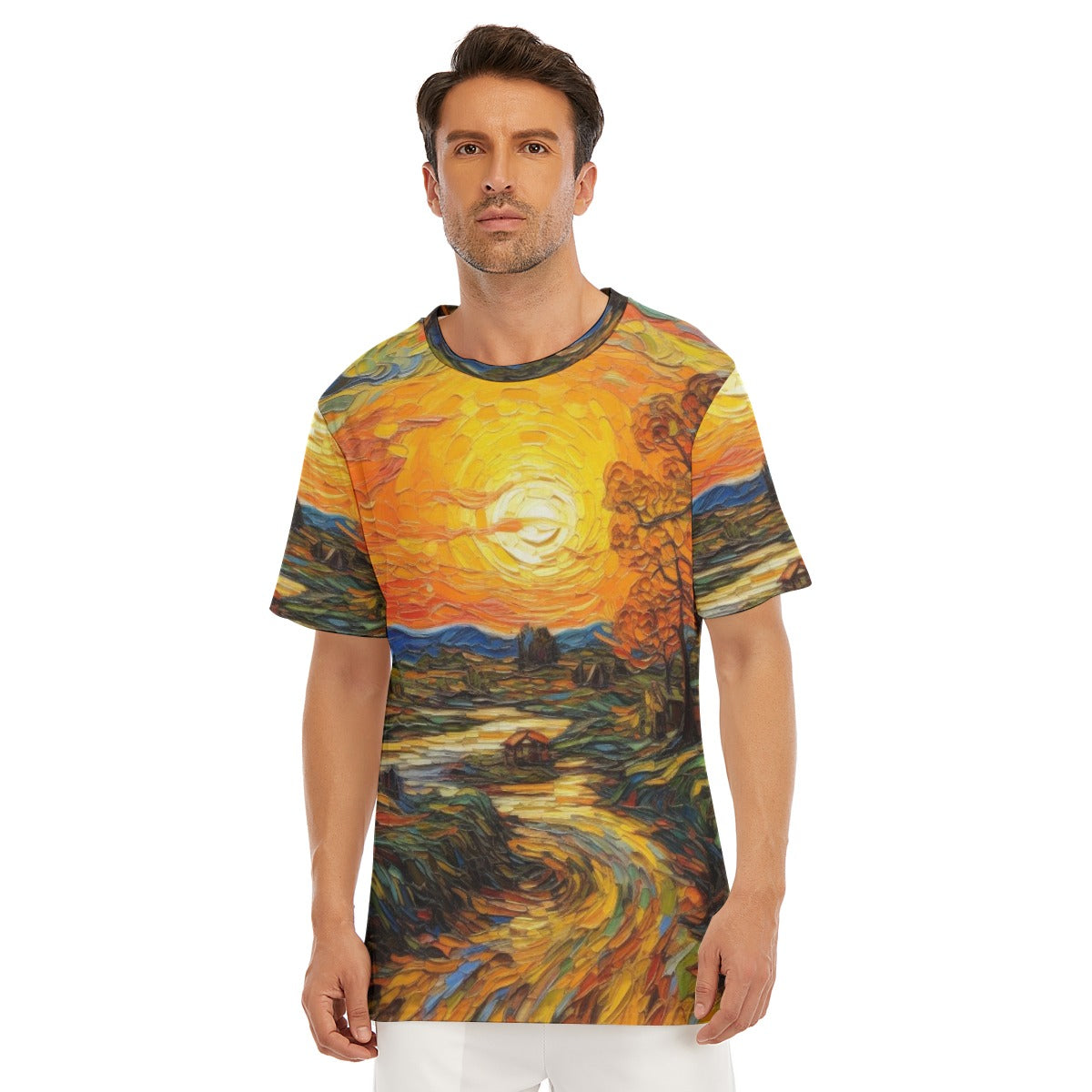 All-Over Print Men's O-Neck T-Shirt | 190GSM Cotton
