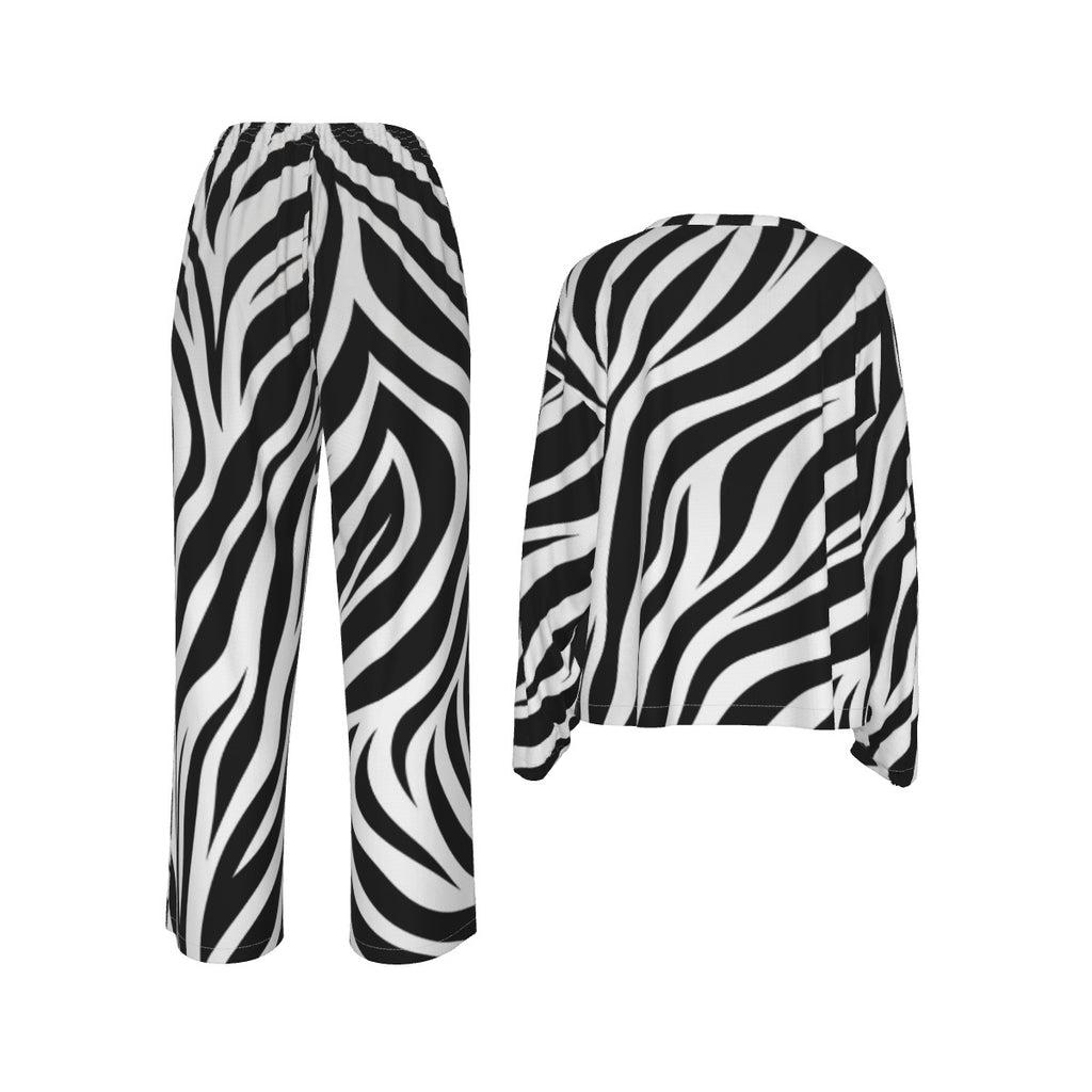 All-Over Print Women's Casual Long-Sleeves Trouser Suit