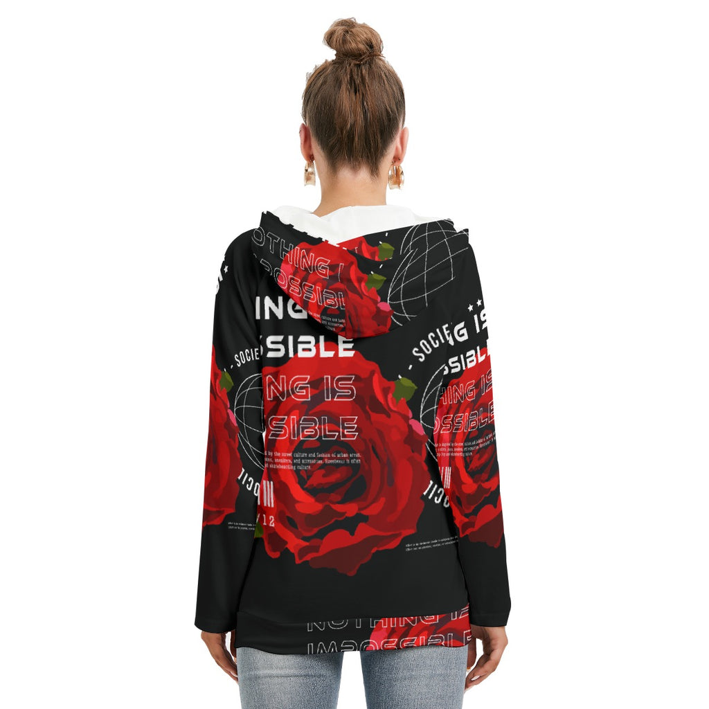 All-Over Print Women's Hoodie With Double Hood