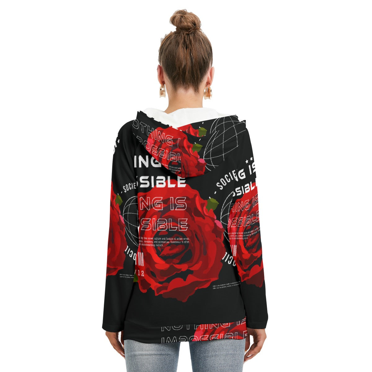 All-Over Print Women's Hoodie With Double Hood
