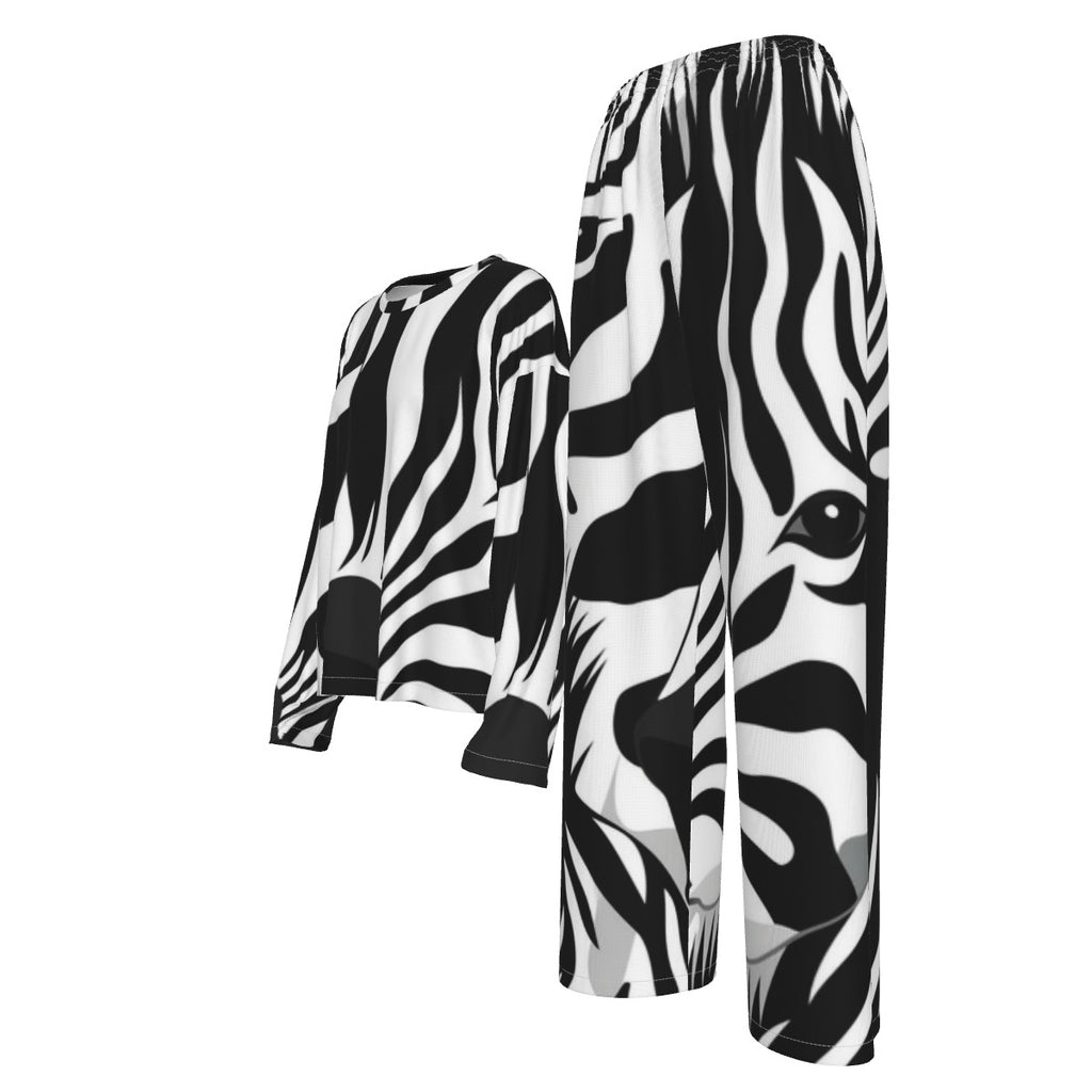 All-Over Print Women's Casual Long-Sleeves Trouser Suit