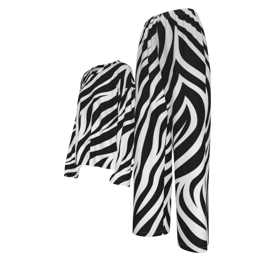 All-Over Print Women's Casual Long-Sleeves Trouser Suit