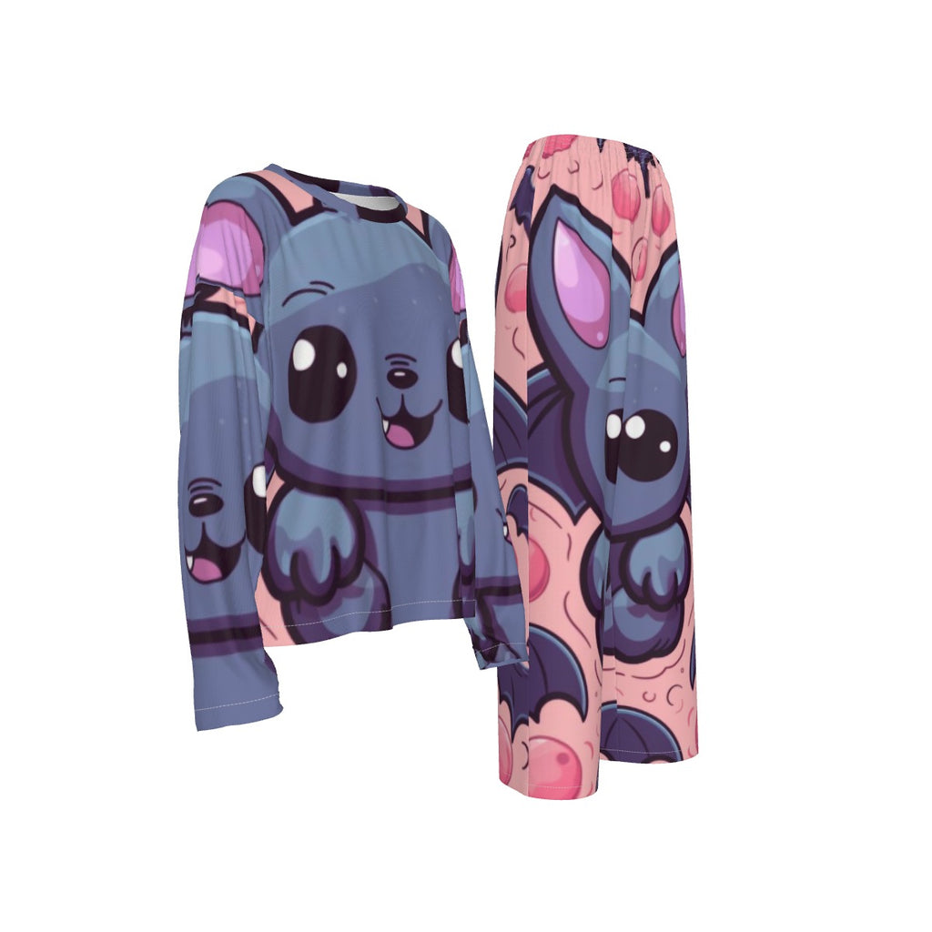 All-Over Print Women's Casual Long-Sleeves Trouser Suit