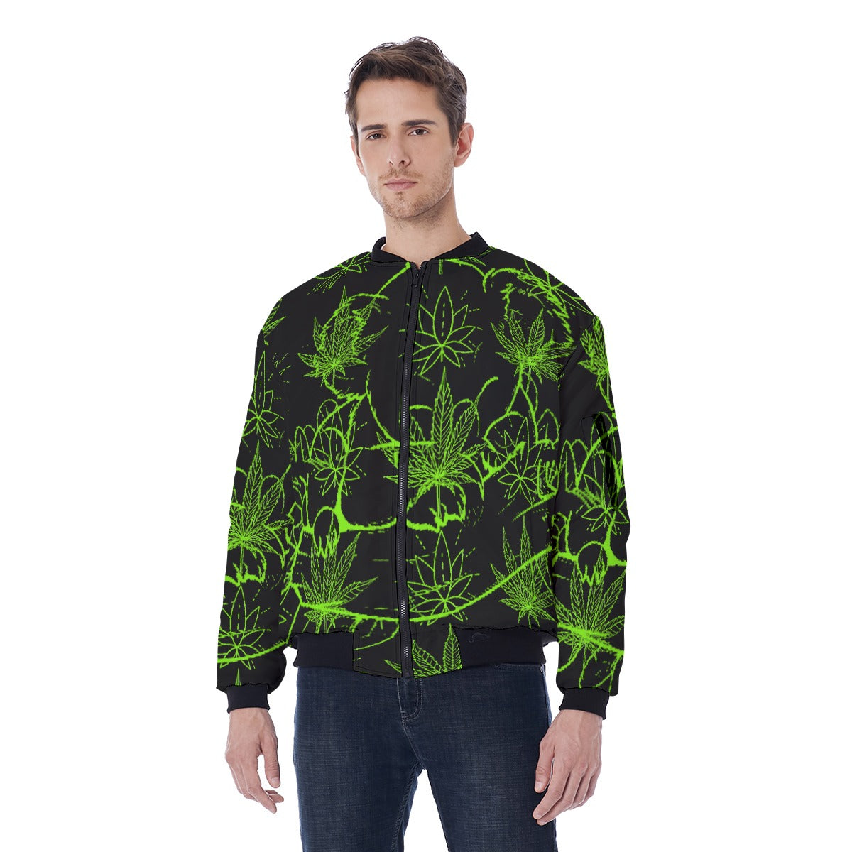 All-Over Print Men's Jacket With Sleeve Pocket