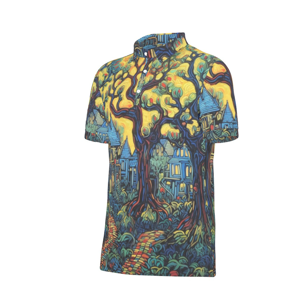 All-Over Print Men's Stretch Collar Polo Shirt