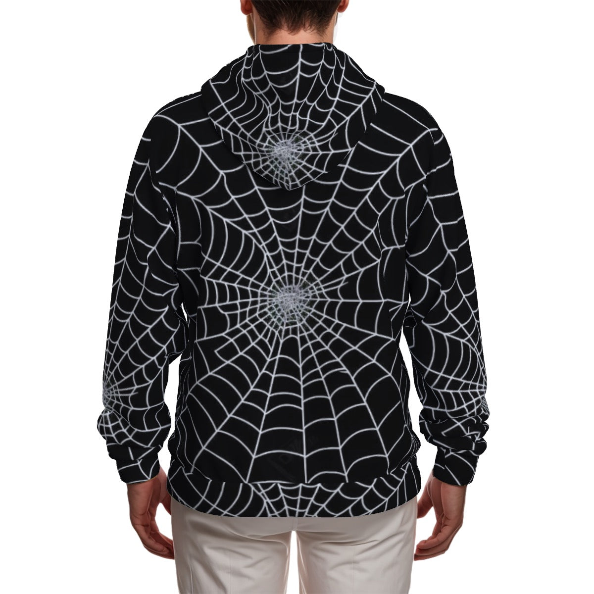All-Over Print Zip Up Hoodie With Pocket