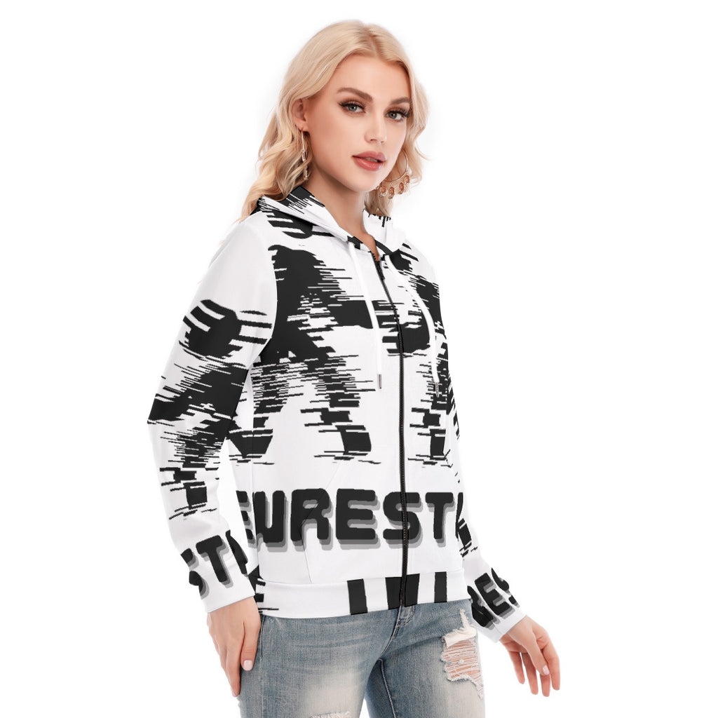 All-Over Print Women's Hoodie With Zipper
