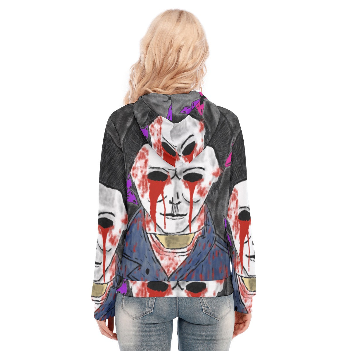 All-Over Print Women's Hoodie With Zipper