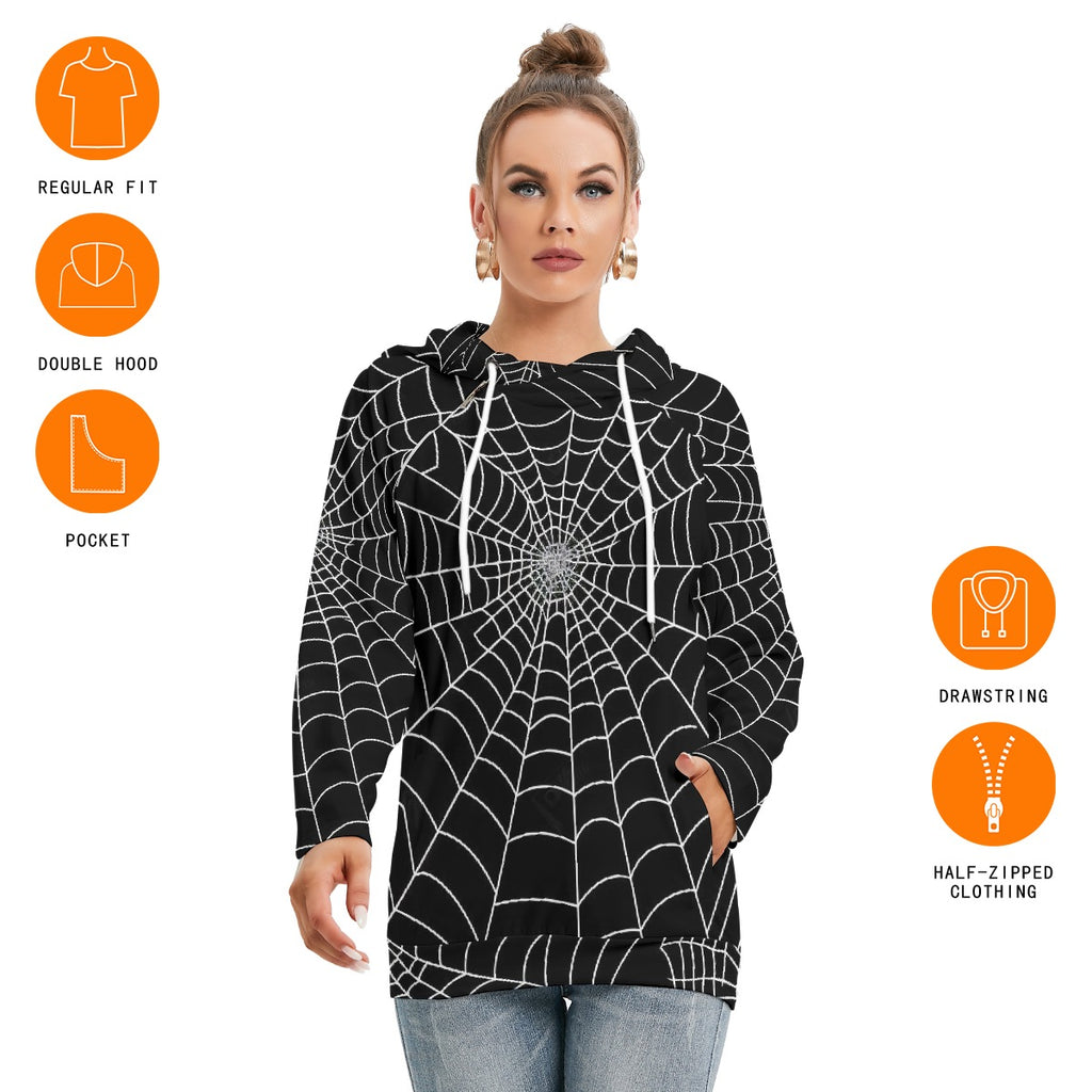All-Over Print Women's Hoodie With Double Hood