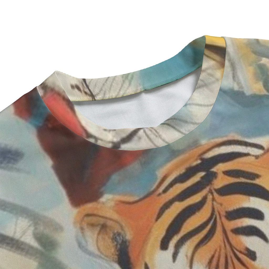 All-Over Print Women's Side Split T-shirt Set