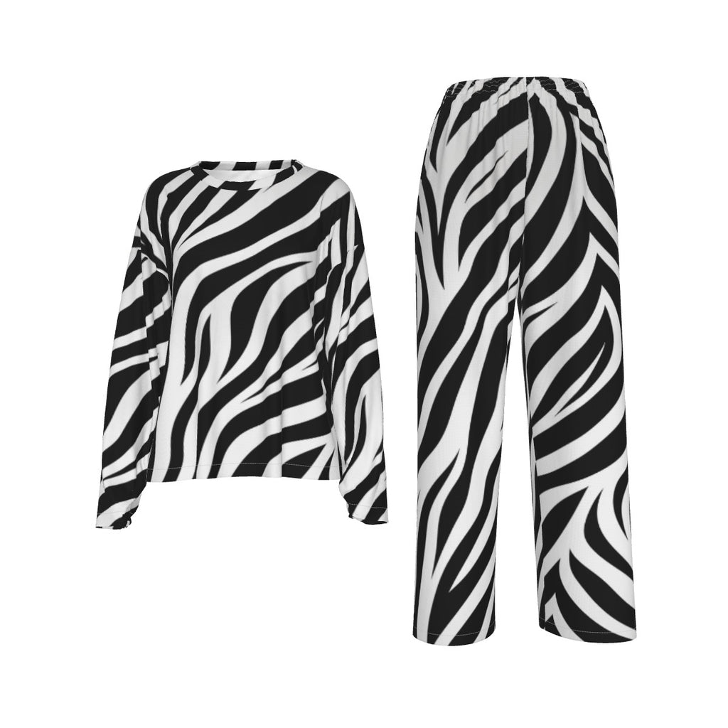 All-Over Print Women's Casual Long-Sleeves Trouser Suit