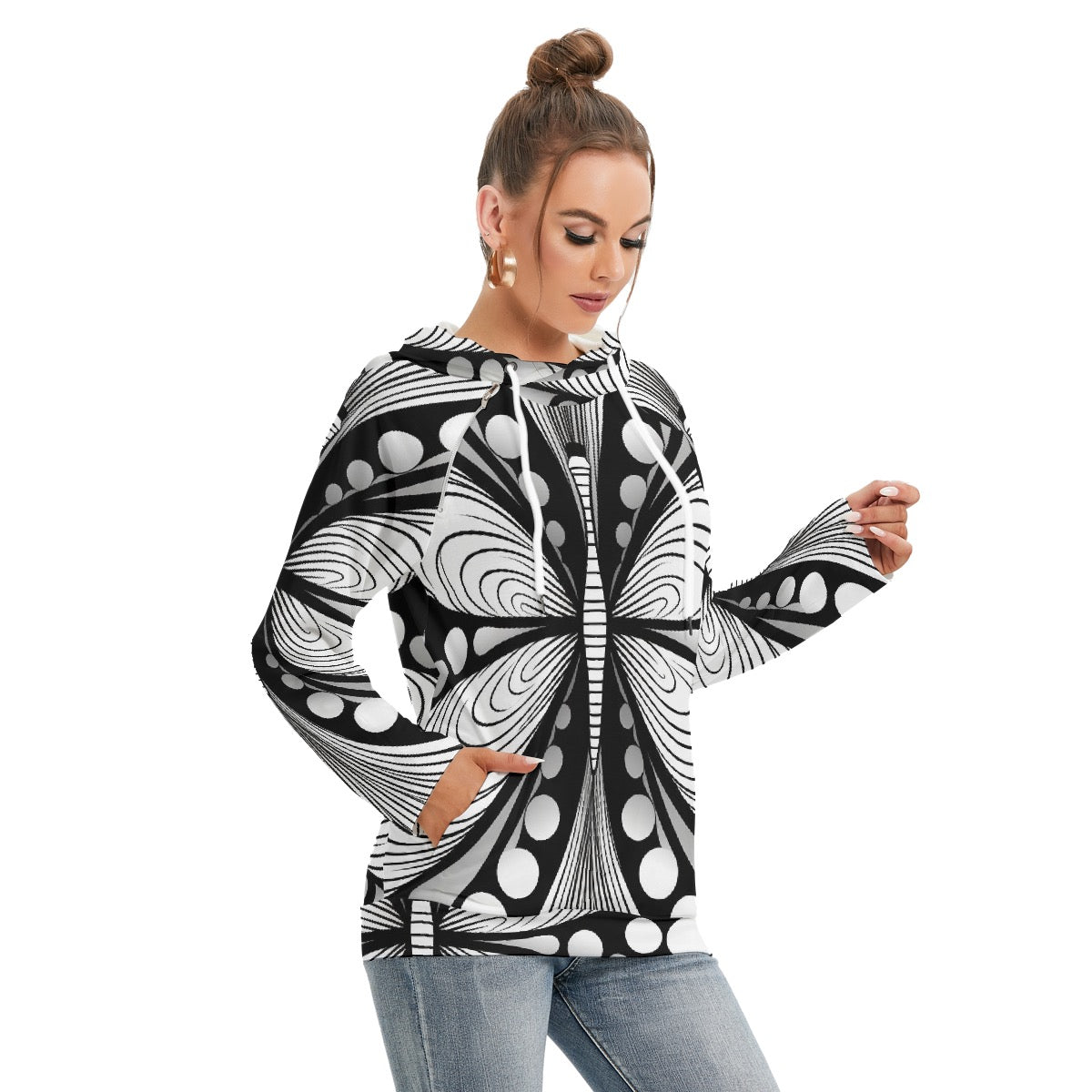 All-Over Print Women's Hoodie With Double Hood