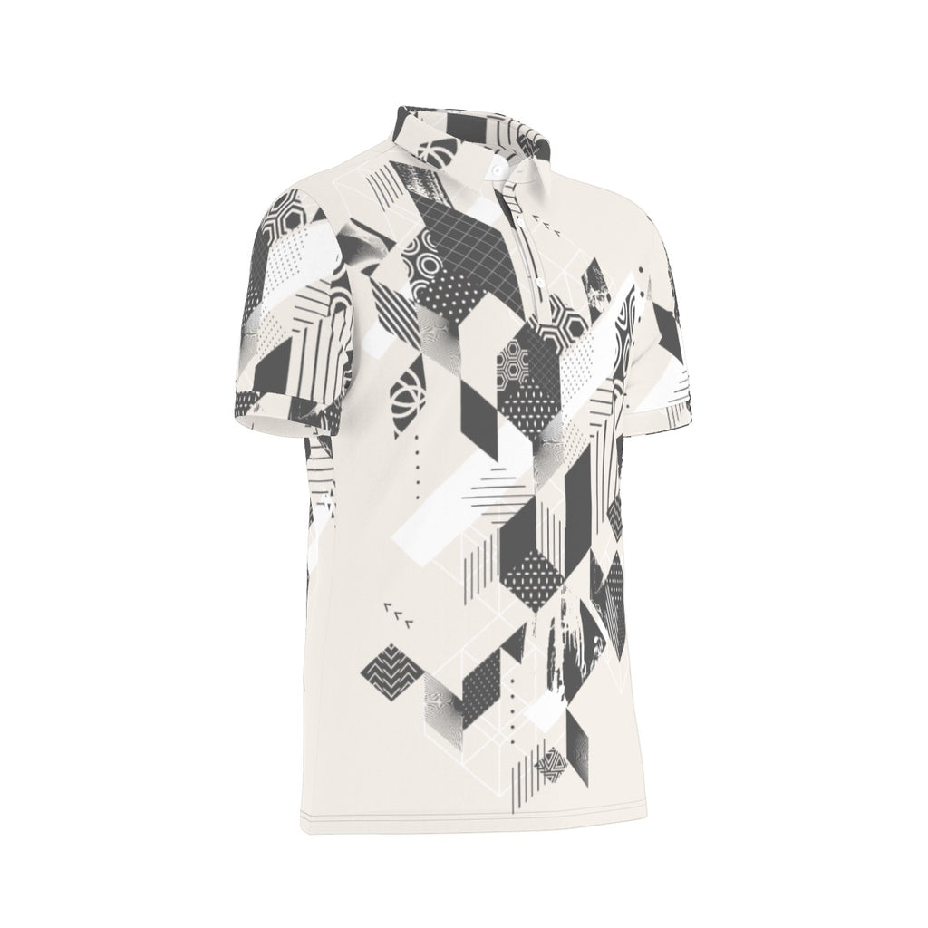 All-Over Print Men's Stretch Collar Polo Shirt