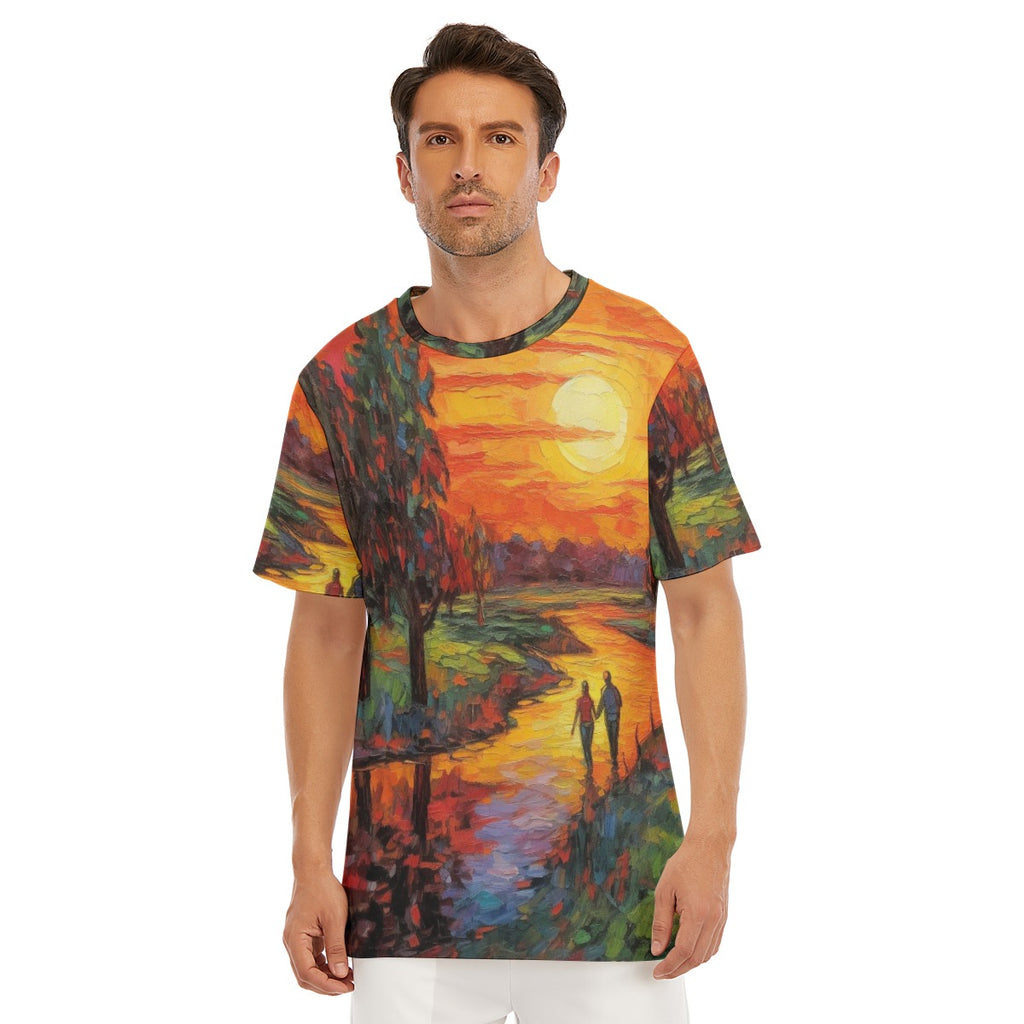 All-Over Print Men's O-Neck T-Shirt | 190GSM Cotton