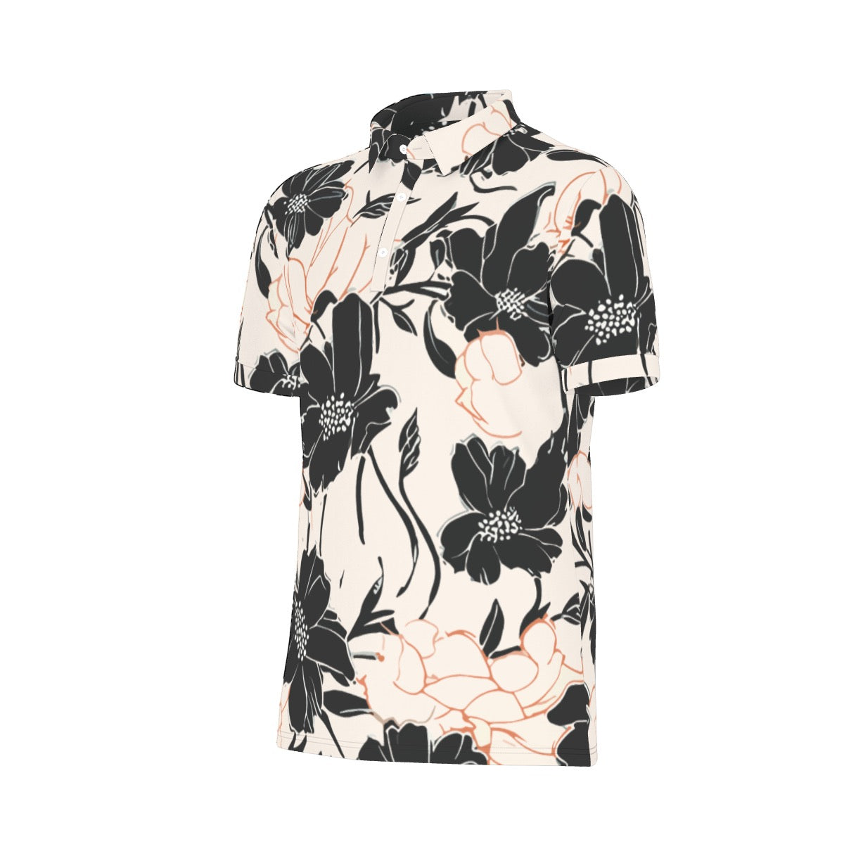 All-Over Print Men's Stretch Collar Polo Shirt