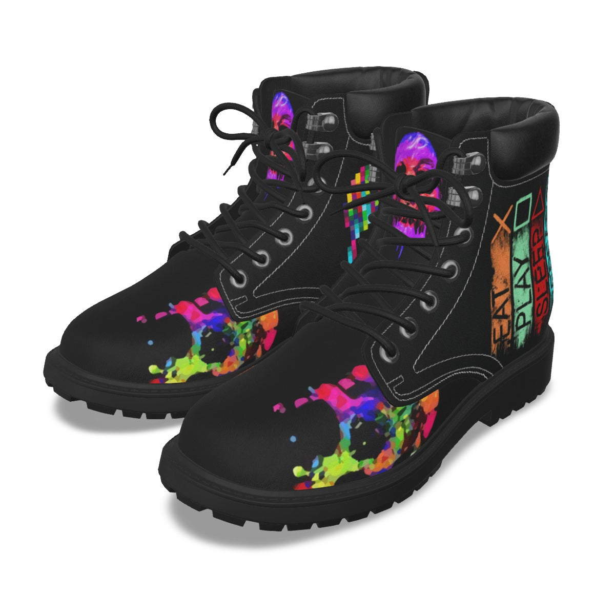 All-Over Print Men's Short Boots
