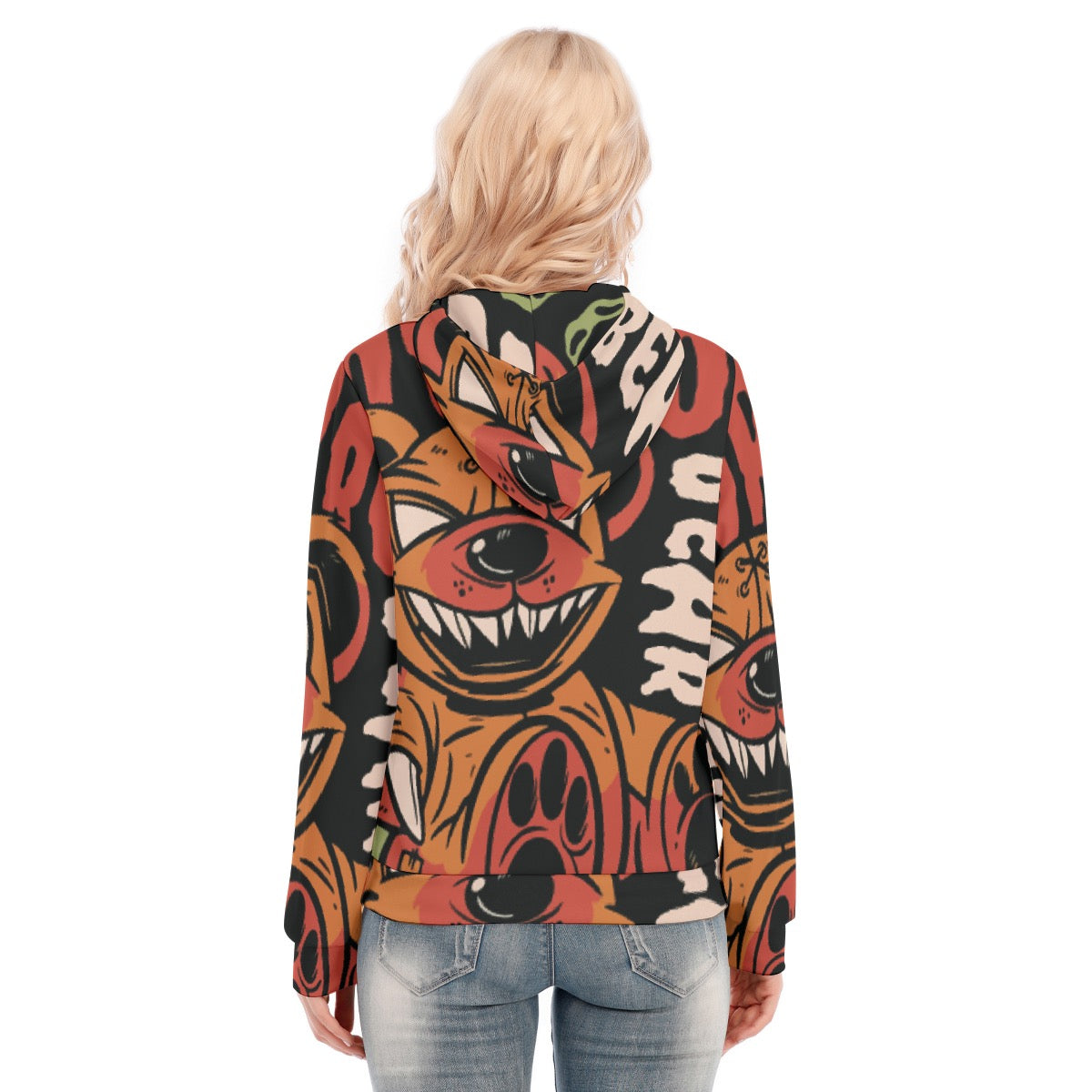 All-Over Print Women's Hoodie With Zipper