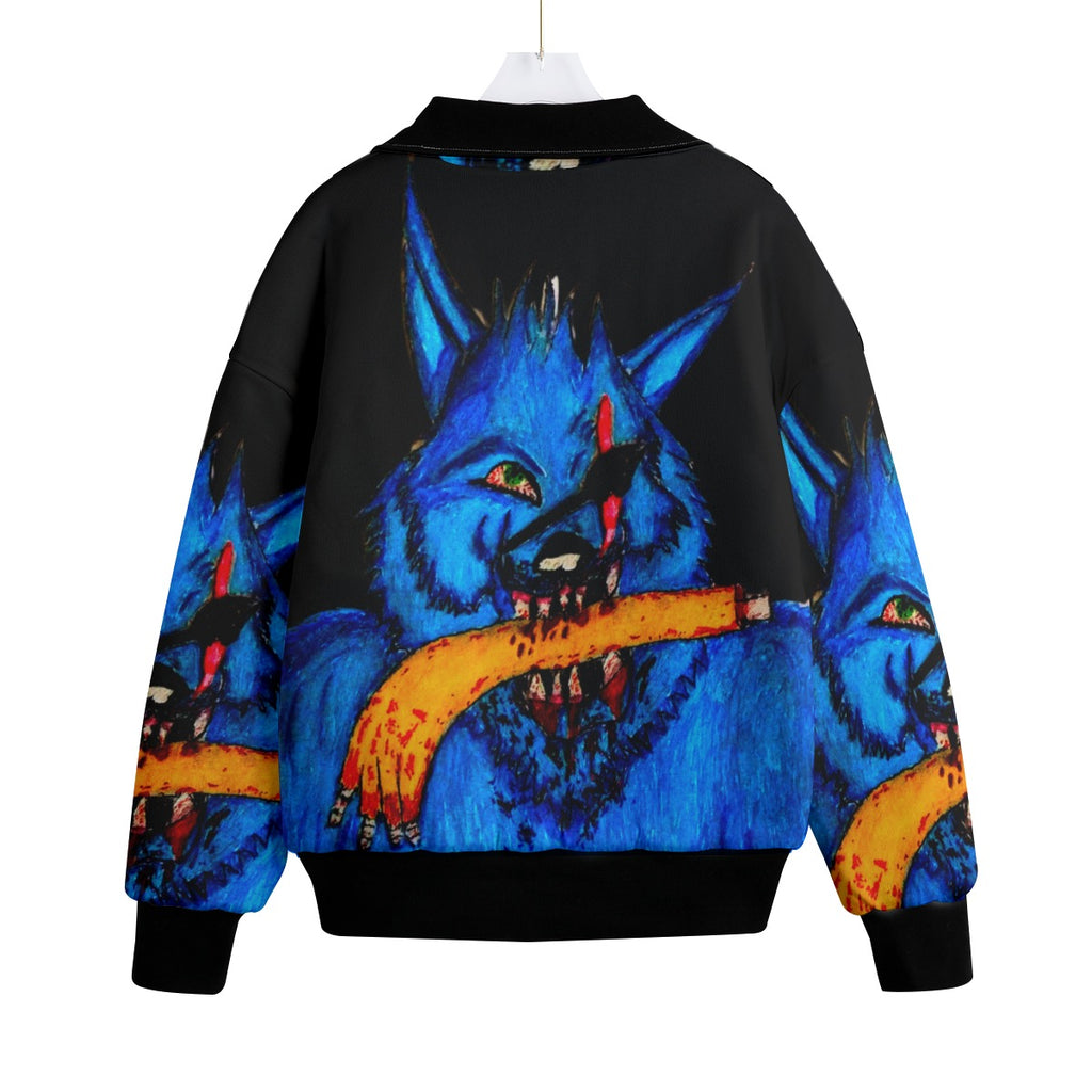All-Over Print Unisex Knitted Fleece Lapel Outwear