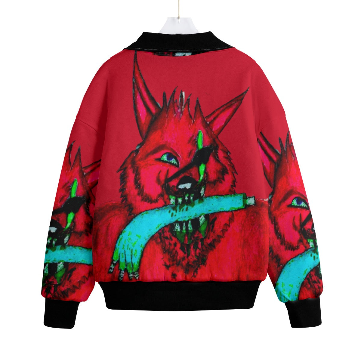 All-Over Print Unisex Knitted Fleece Lapel Outwear