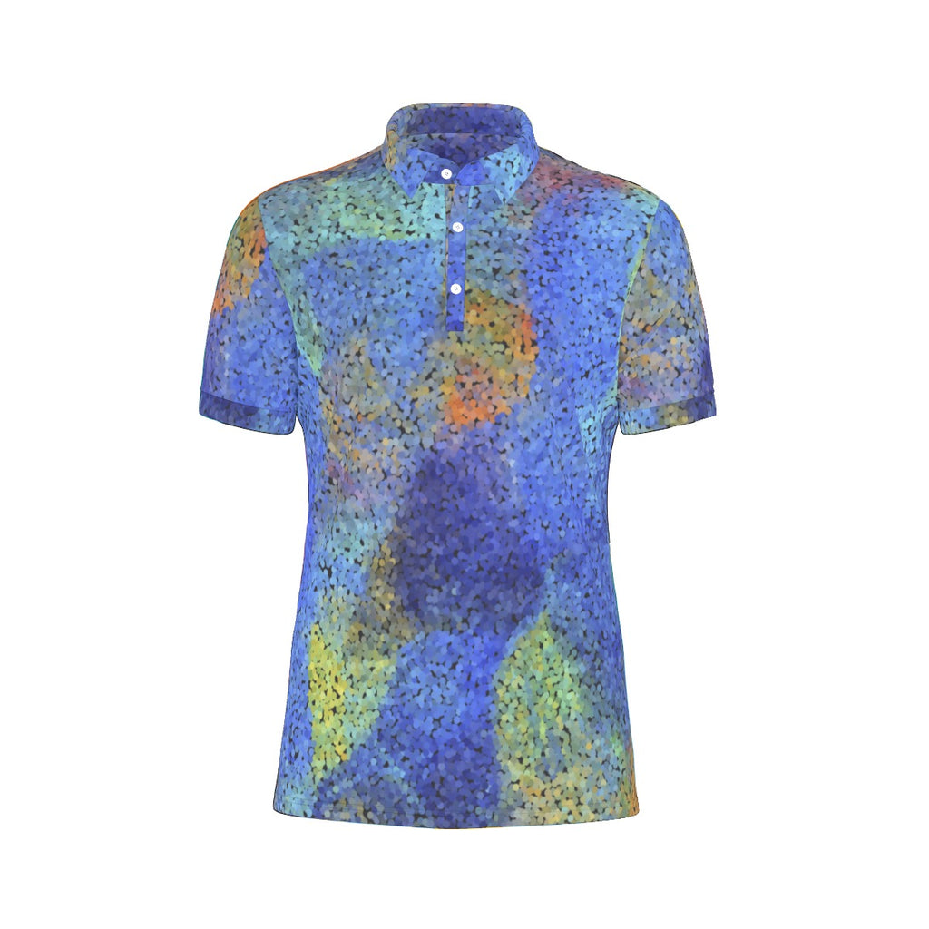 All-Over Print Men's Stretch Collar Polo Shirt