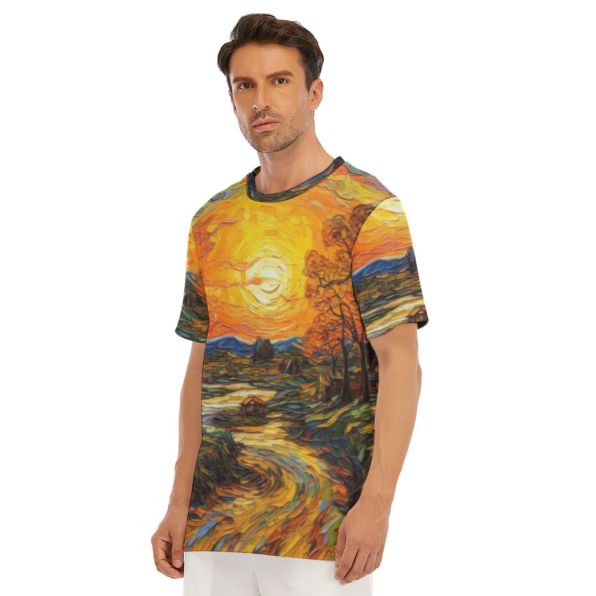 All-Over Print Men's O-Neck T-Shirt | 190GSM Cotton