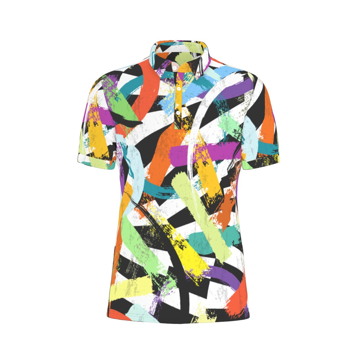 All-Over Print Men's Stretch Collar Polo Shirt