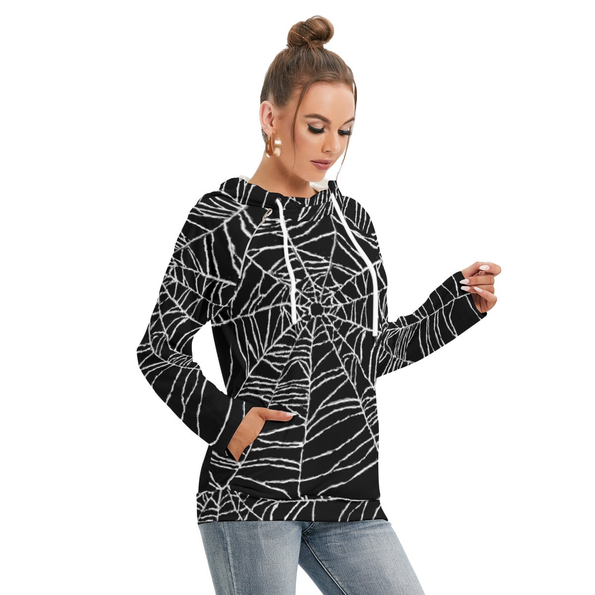 All-Over Print Women's Hoodie With Double Hood