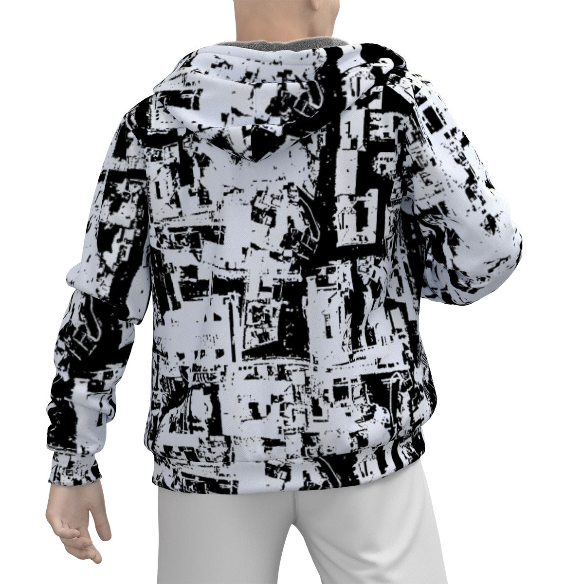 All-Over Print Men's Sherpa Fleece Zip Up Hoodie