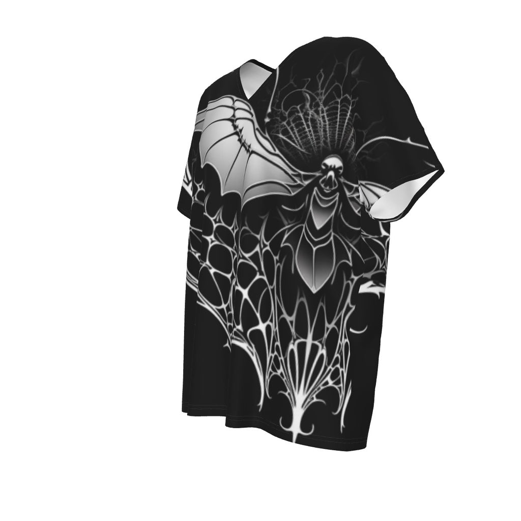 All-Over Print Women's Bat Sleeves V-Neck Blouse