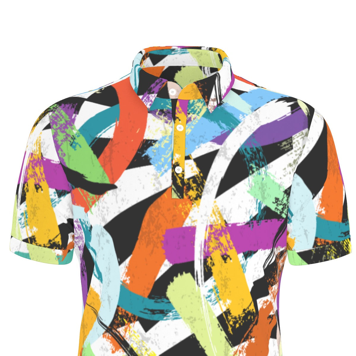 All-Over Print Men's Stretch Collar Polo Shirt