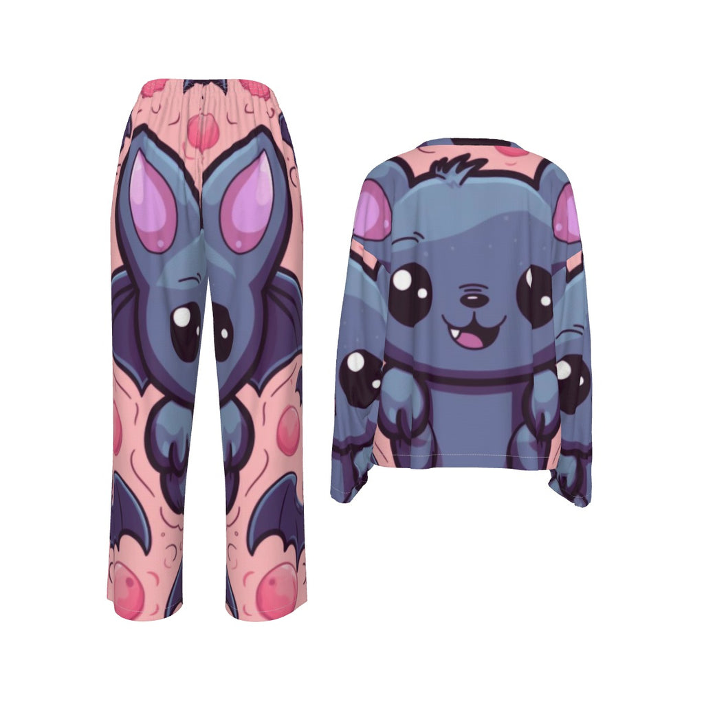 All-Over Print Women's Casual Long-Sleeves Trouser Suit
