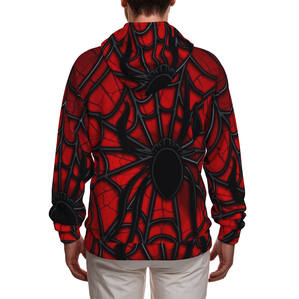 All-Over Print Zip Up Hoodie With Pocket