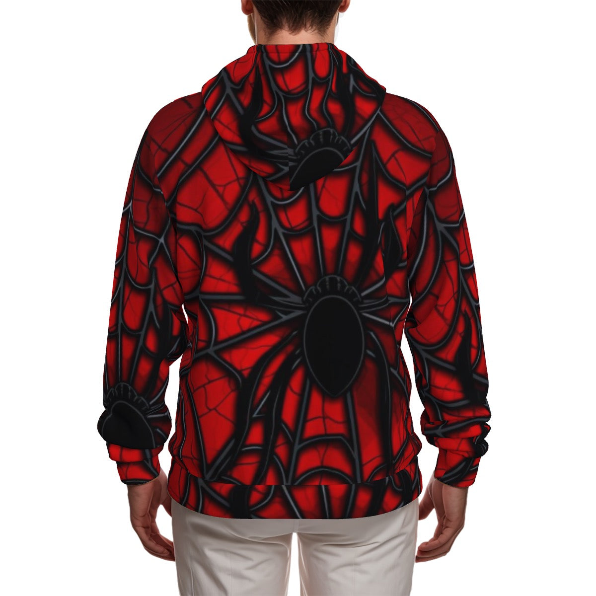 All-Over Print Zip Up Hoodie With Pocket