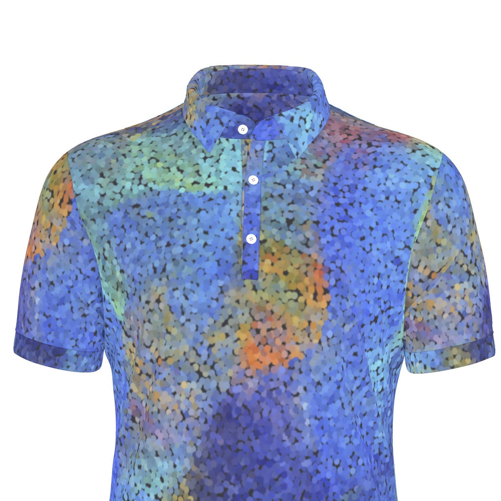 All-Over Print Men's Stretch Collar Polo Shirt