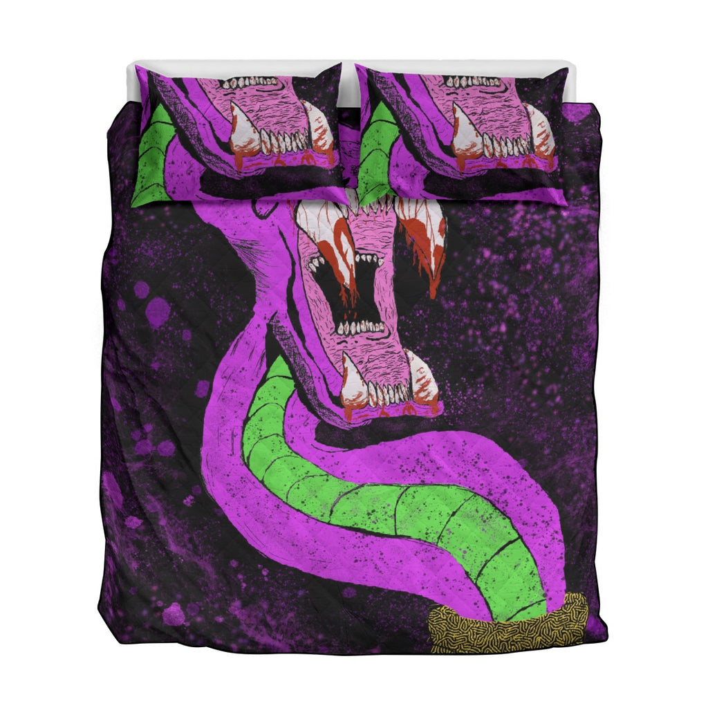 Quilt & Pillow Cases With  Edge-wrapping Strips