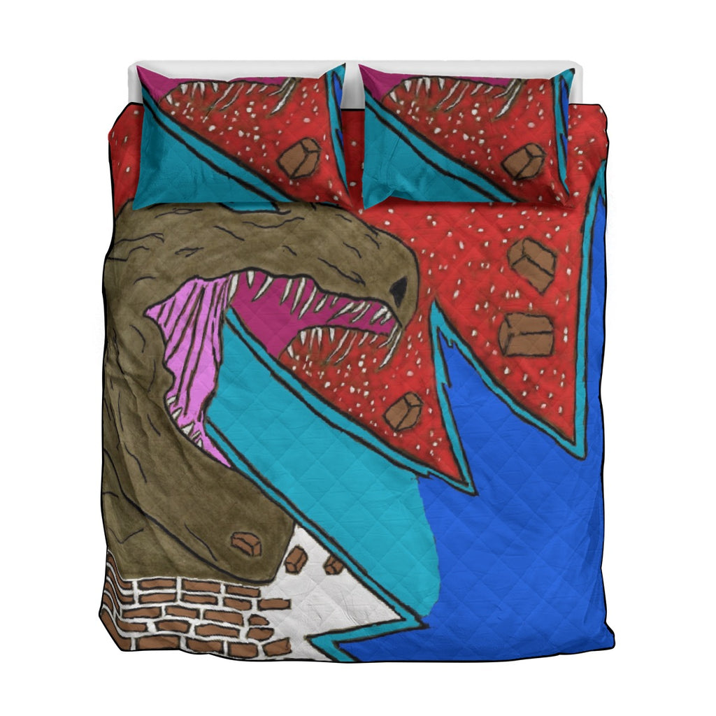 Quilt & Pillow Cases With  Edge-wrapping Strips