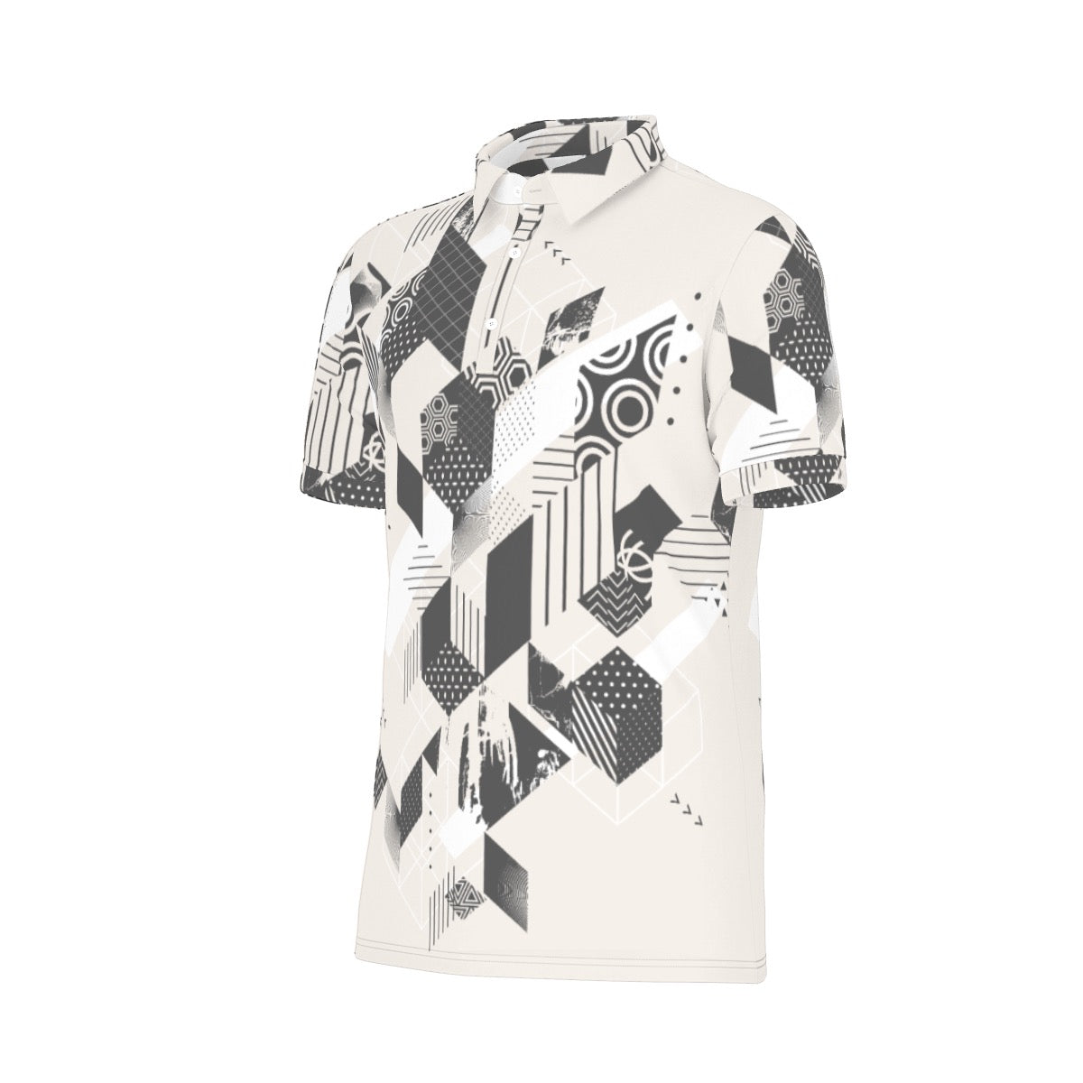 All-Over Print Men's Stretch Collar Polo Shirt