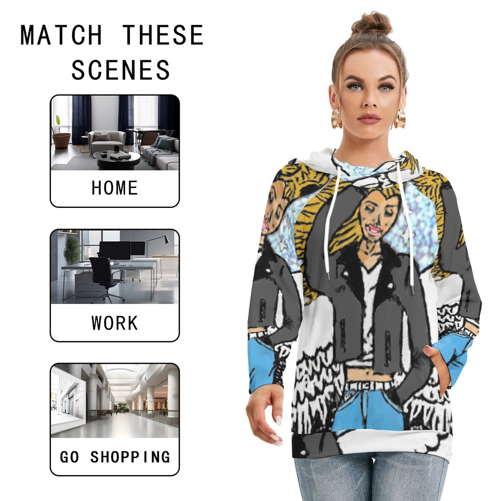 All-Over Print Women's Hoodie With Double Hood