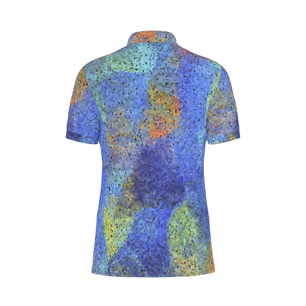 All-Over Print Men's Stretch Collar Polo Shirt
