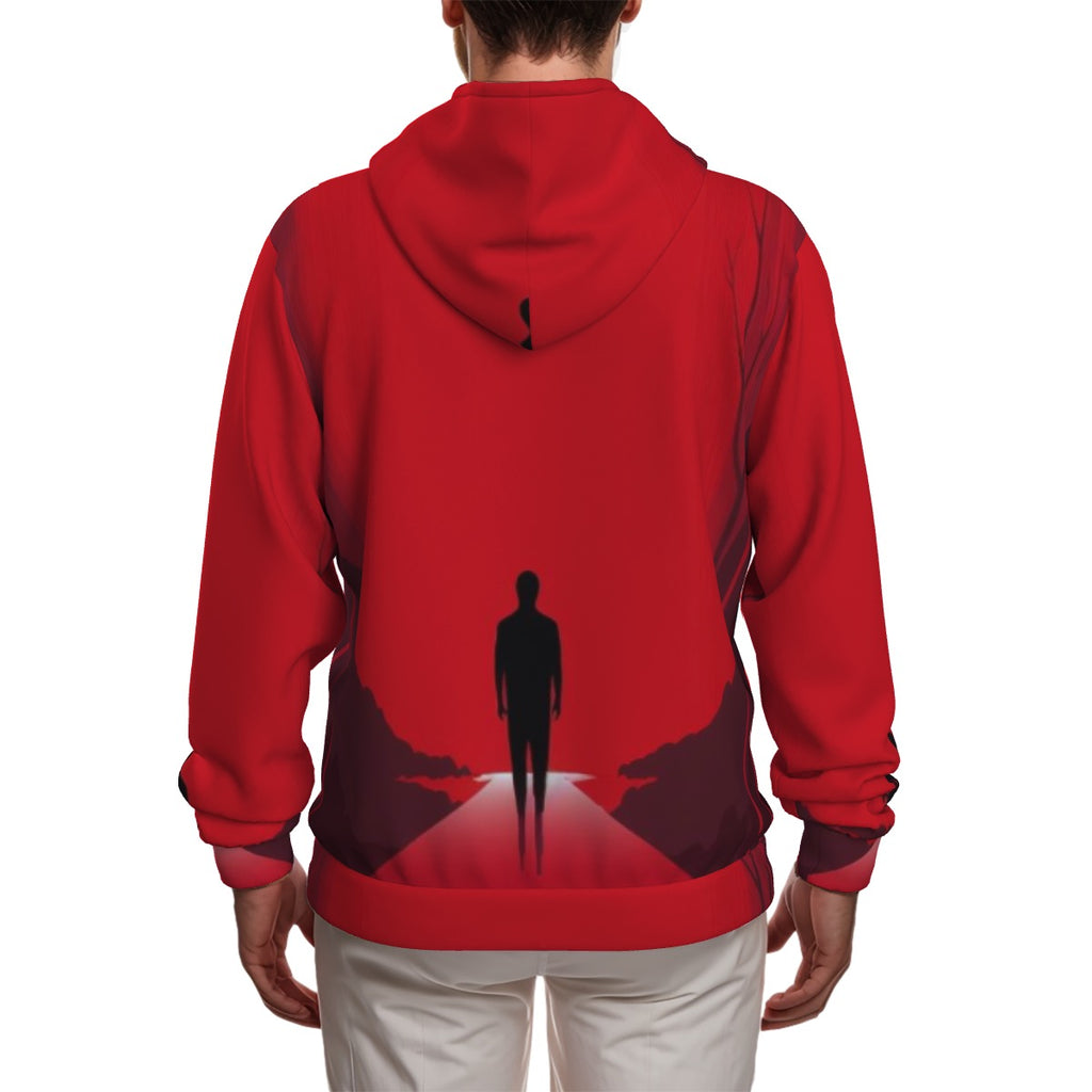 All-Over Print Zip Up Hoodie With Pocket