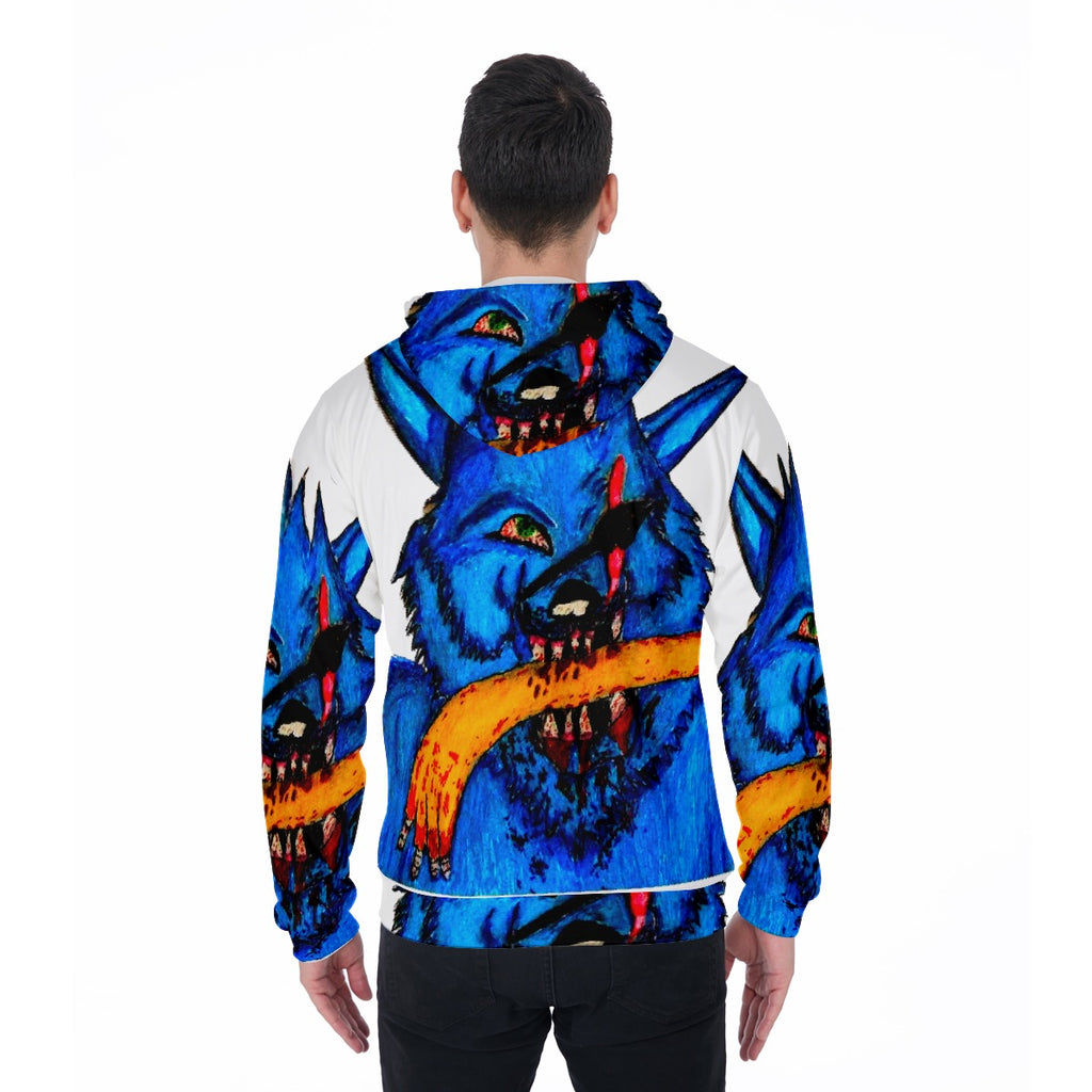 All-Over Print Zip Up Hoodie With Pocket