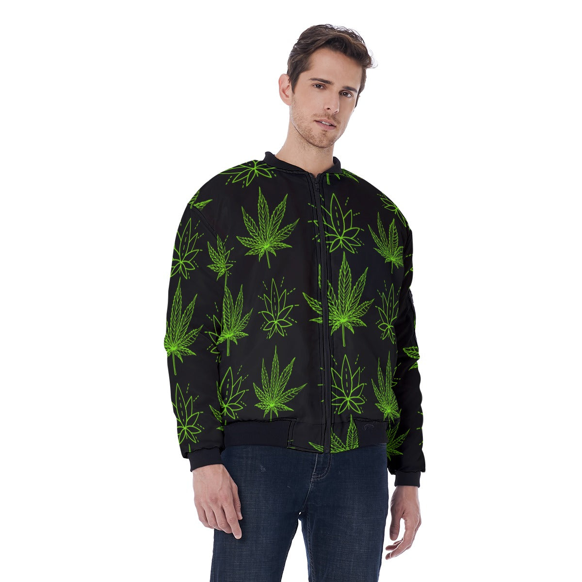 All-Over Print Men's Jacket With Sleeve Pocket