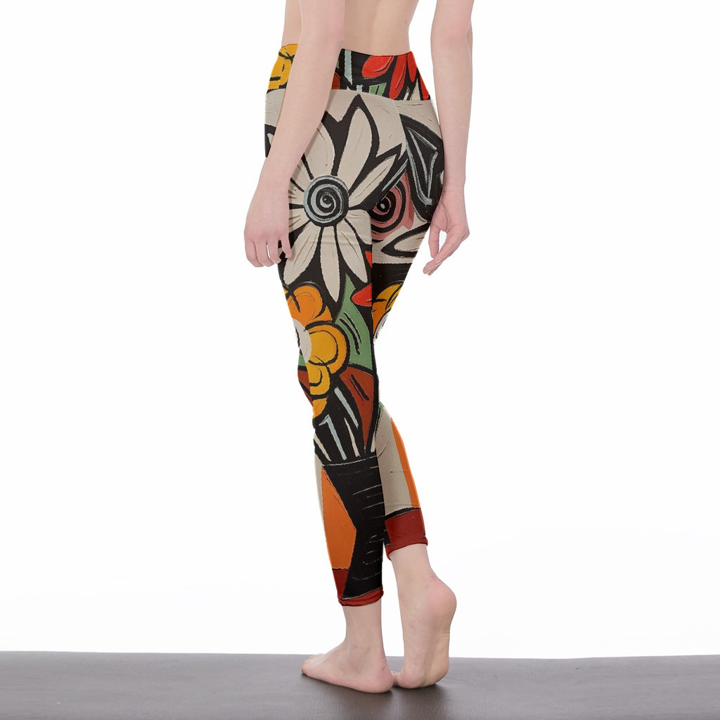 All-Over Print Women's High Waist Leggings | Side Stitch Closure