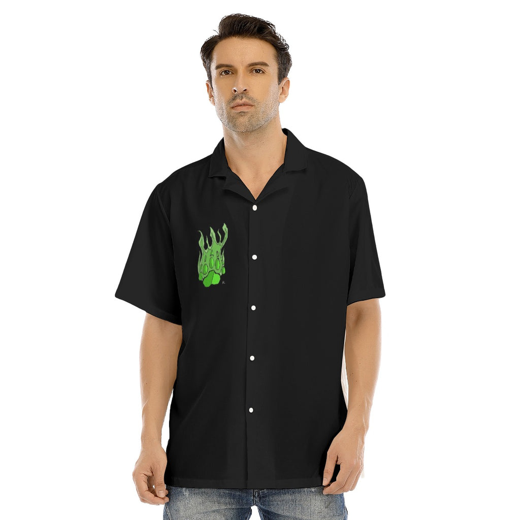 All-Over Print Men's Hawaiian Shirt With Button Closure