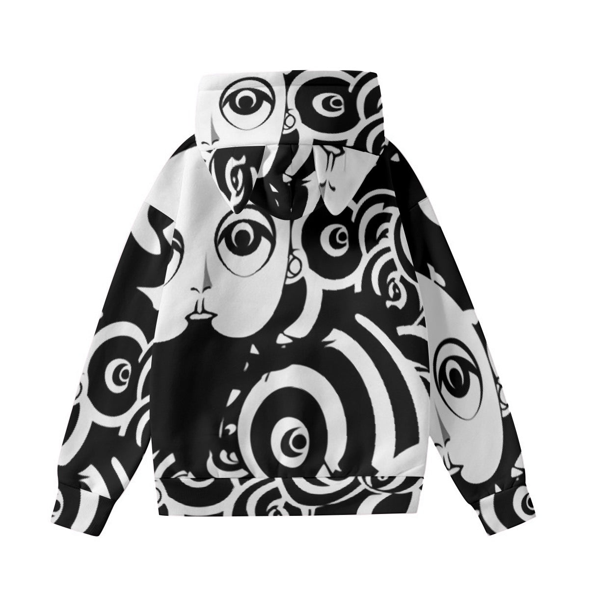 All-Over Print Women’s Hoodie With Decorative Ears