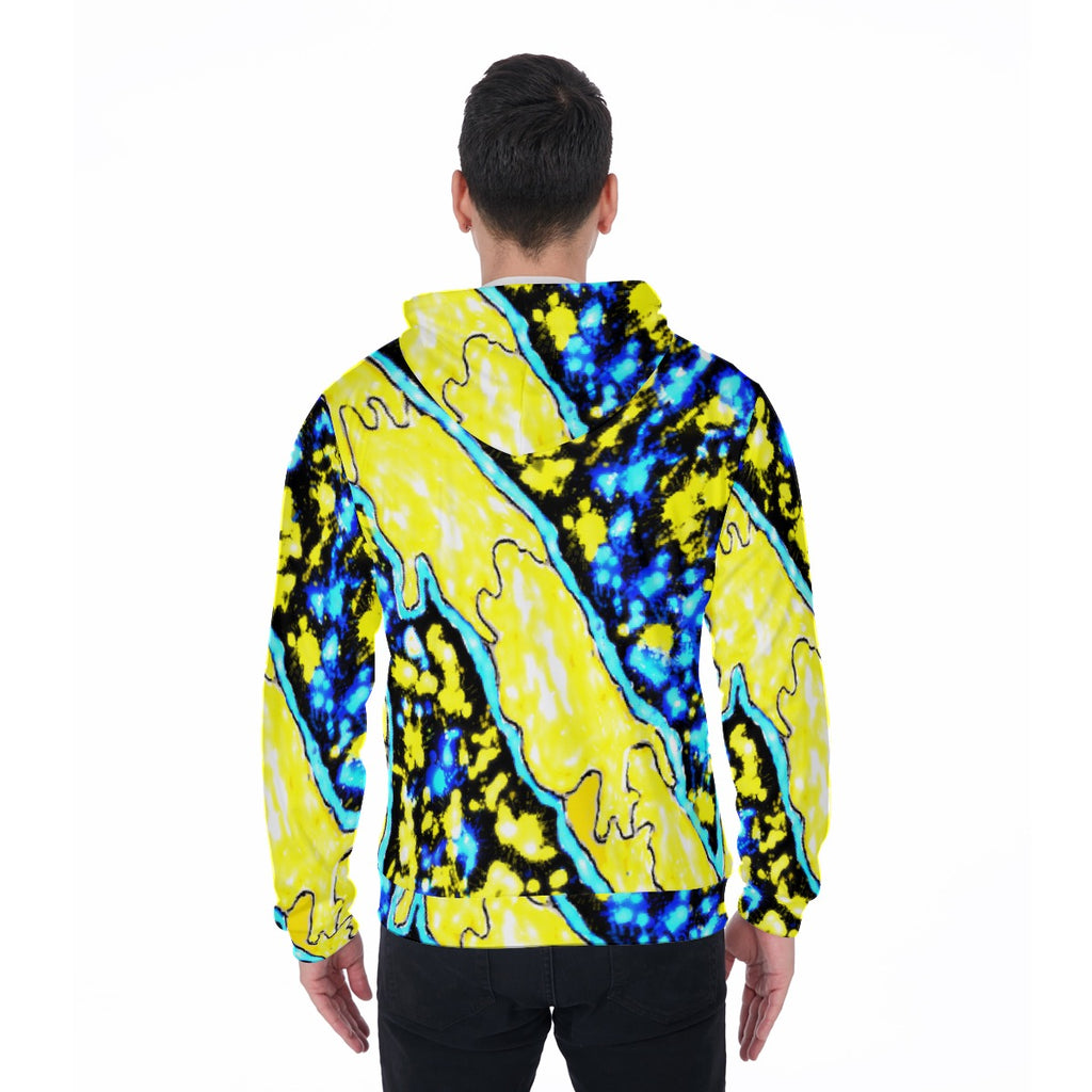 All-Over Print Zip Up Hoodie With Pocket