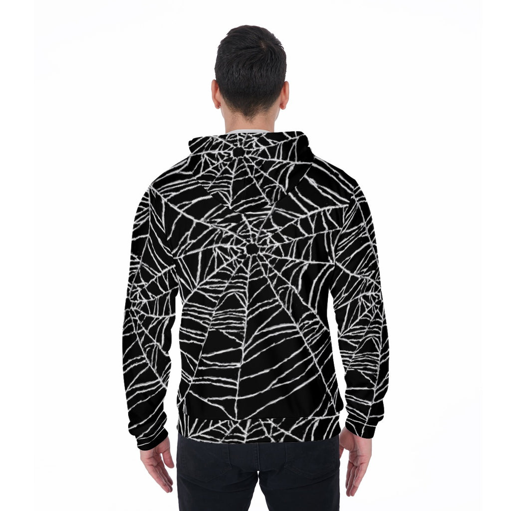 All-Over Print Zip Up Hoodie With Pocket
